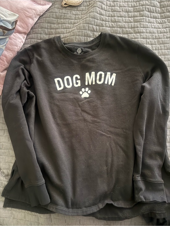 Positive Tees Tops - Dog Mom Pullover Sweatshirt - Black